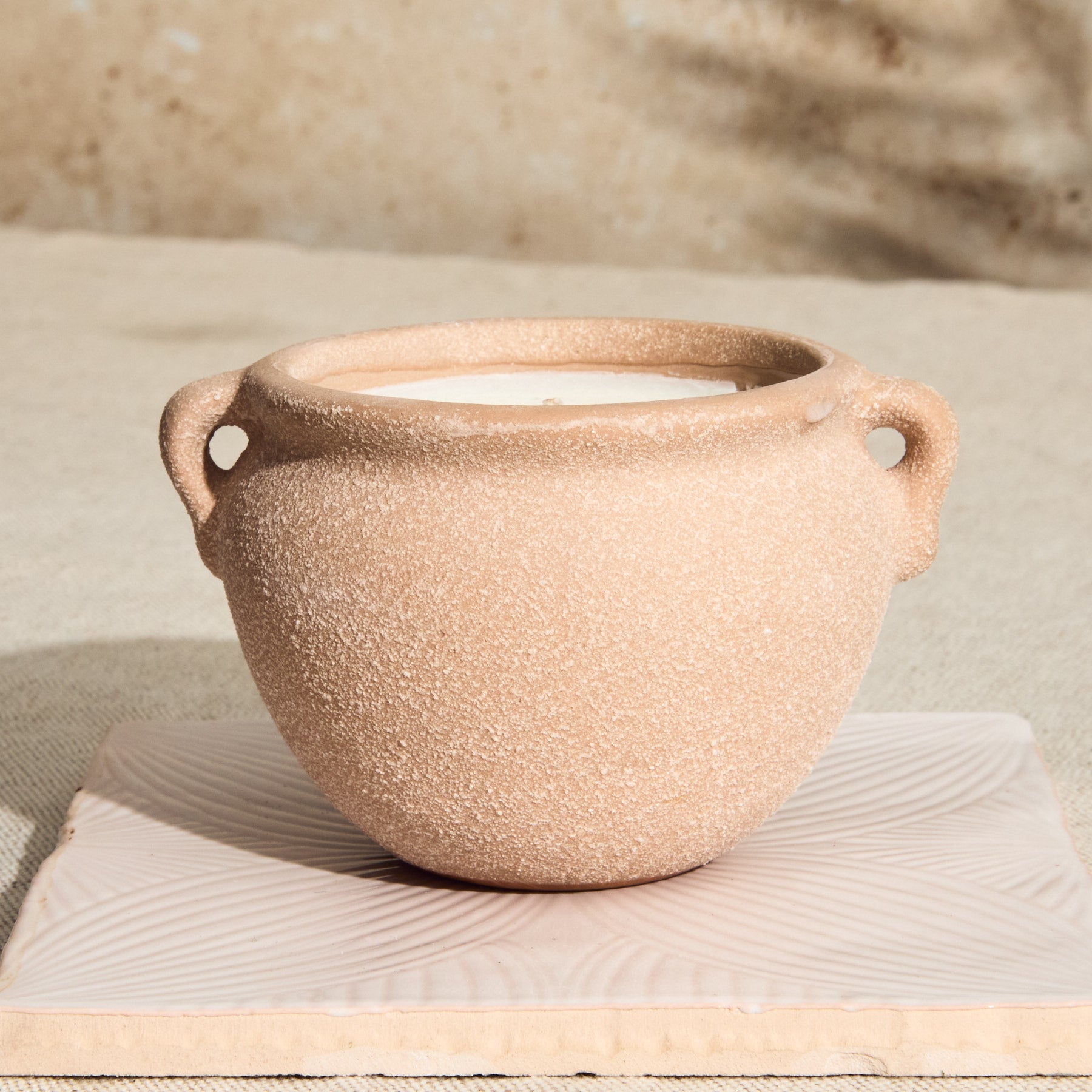 Marrakesh Sandstone Pottery Candle - Myrrh & Tonka