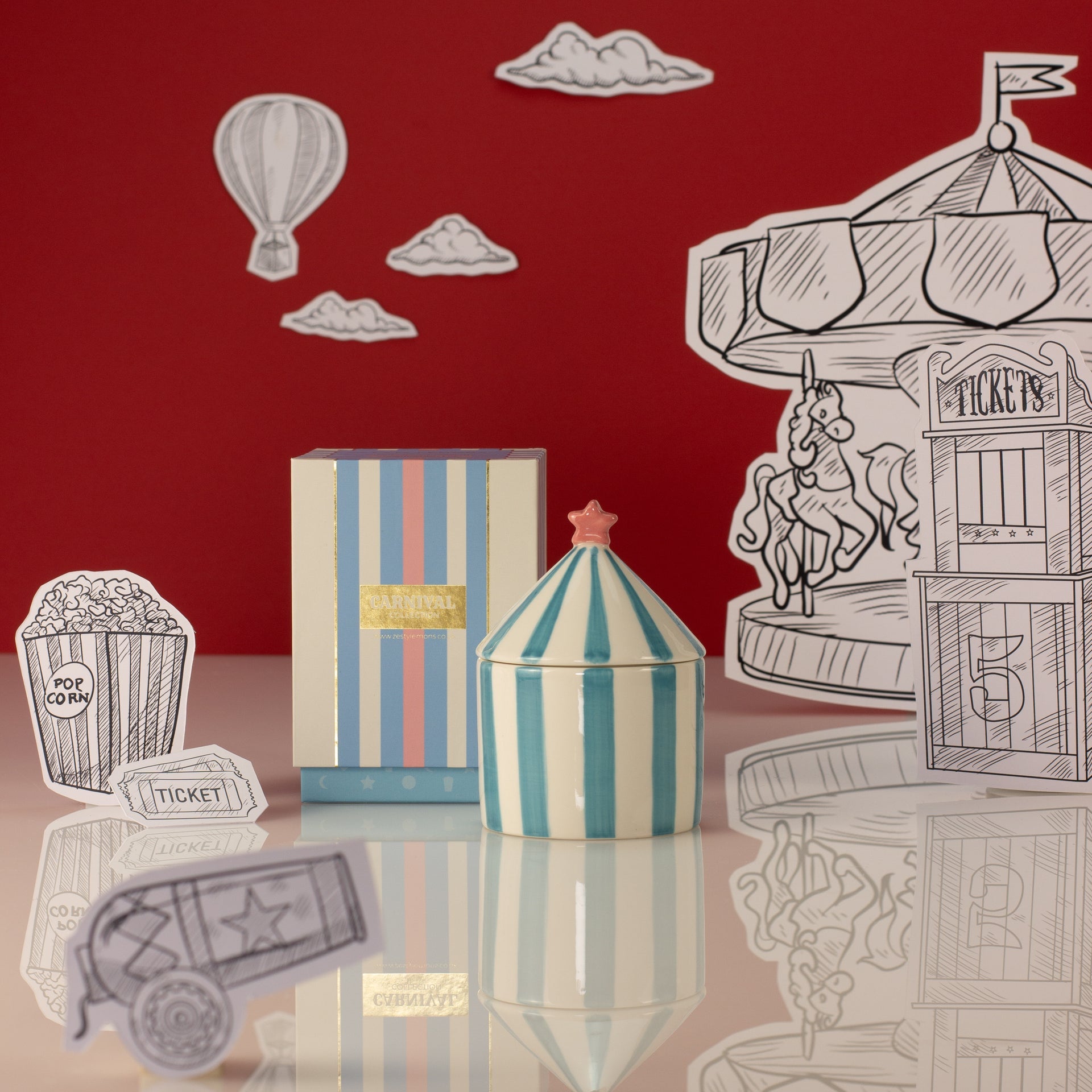 Carnival: Acrobat Blue Candle - Activated Charcoal & Matcha