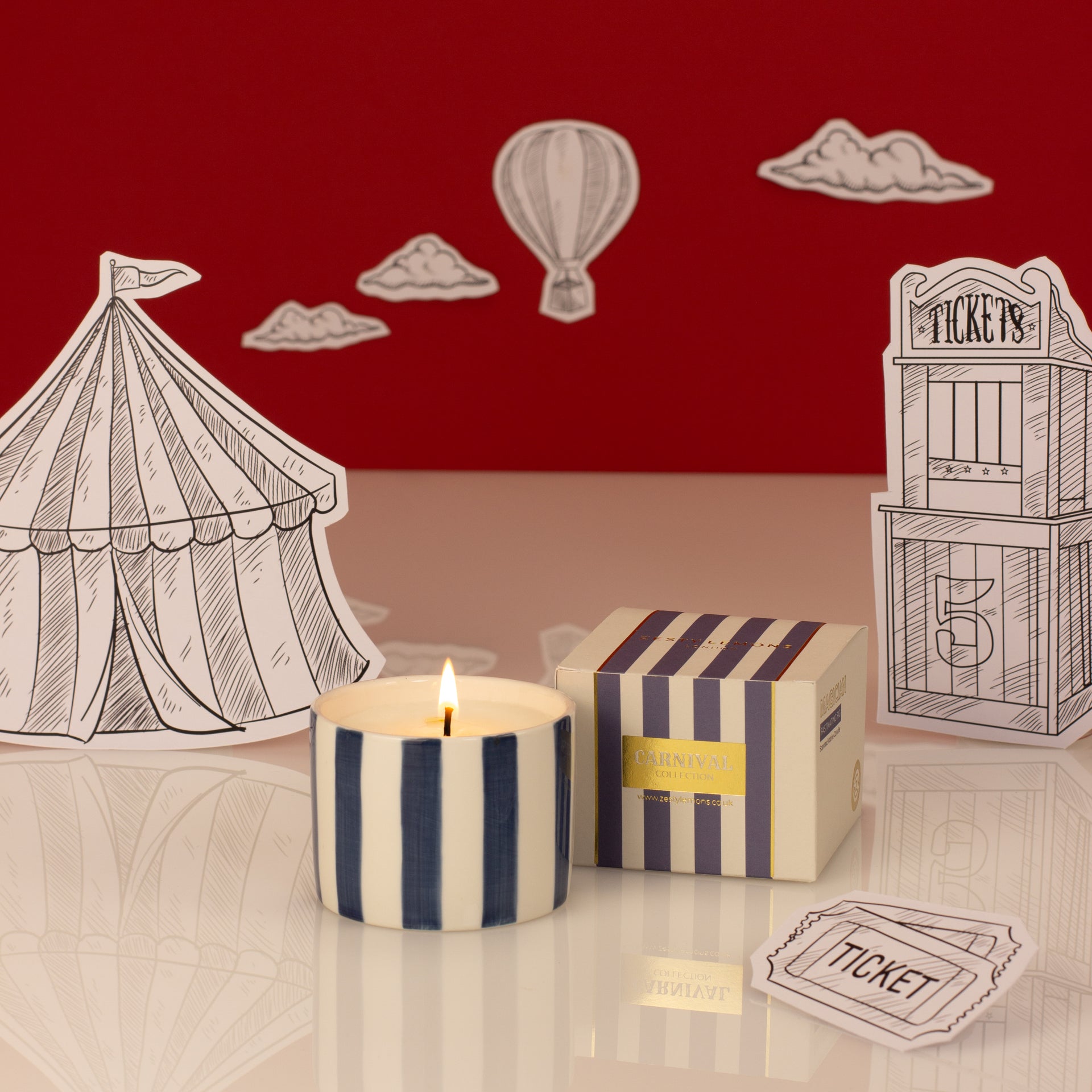 Carnival: Magician Navy Votive Candle - Oud & Leather