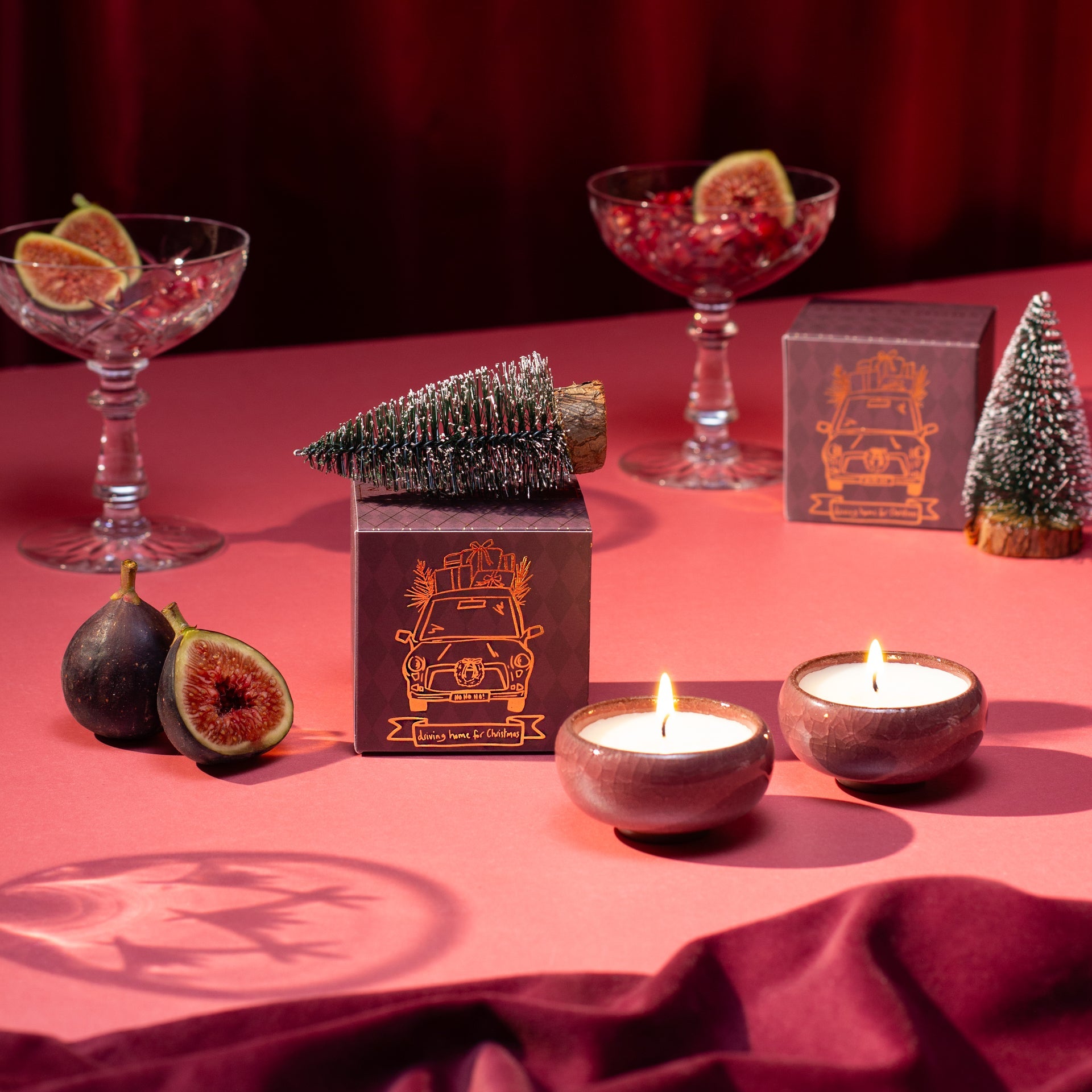 Sparkle Season: Driving Home for Christmas Tea Lights (Box of 2) - Christmas Spruce