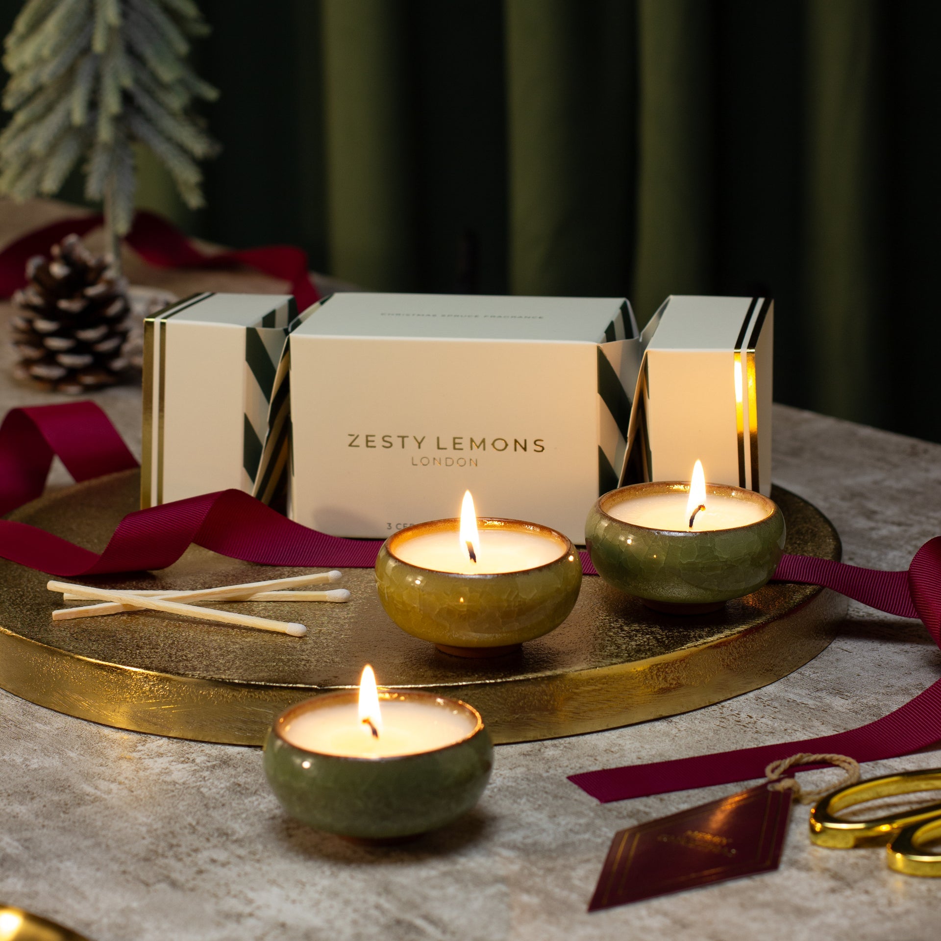 Under the Tree: Olive Tea Light Cracker (Box of 3) - Cypress & Fig