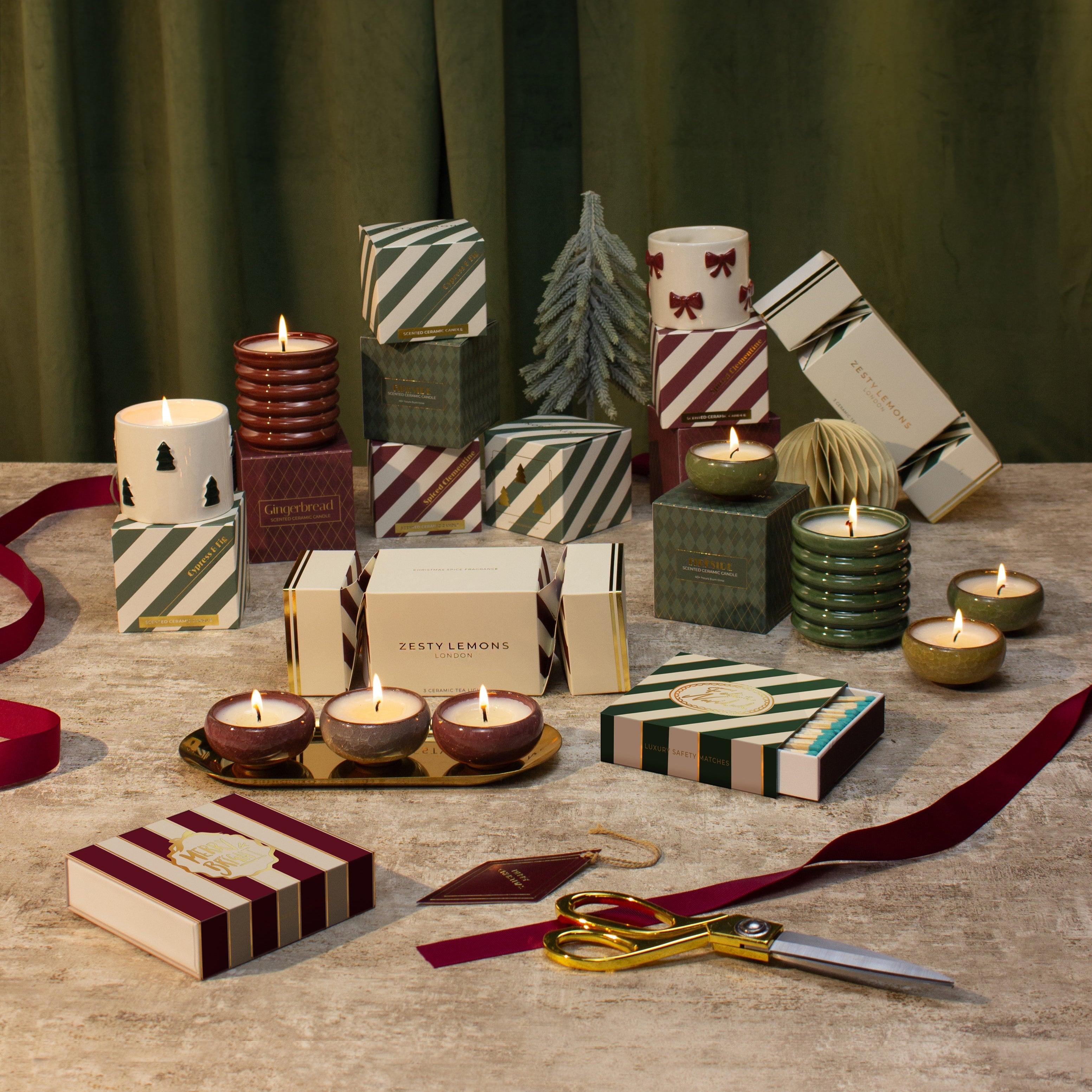 Under the Tree: Olive Tea Light Cracker (Box of 3) - Cypress & Fig