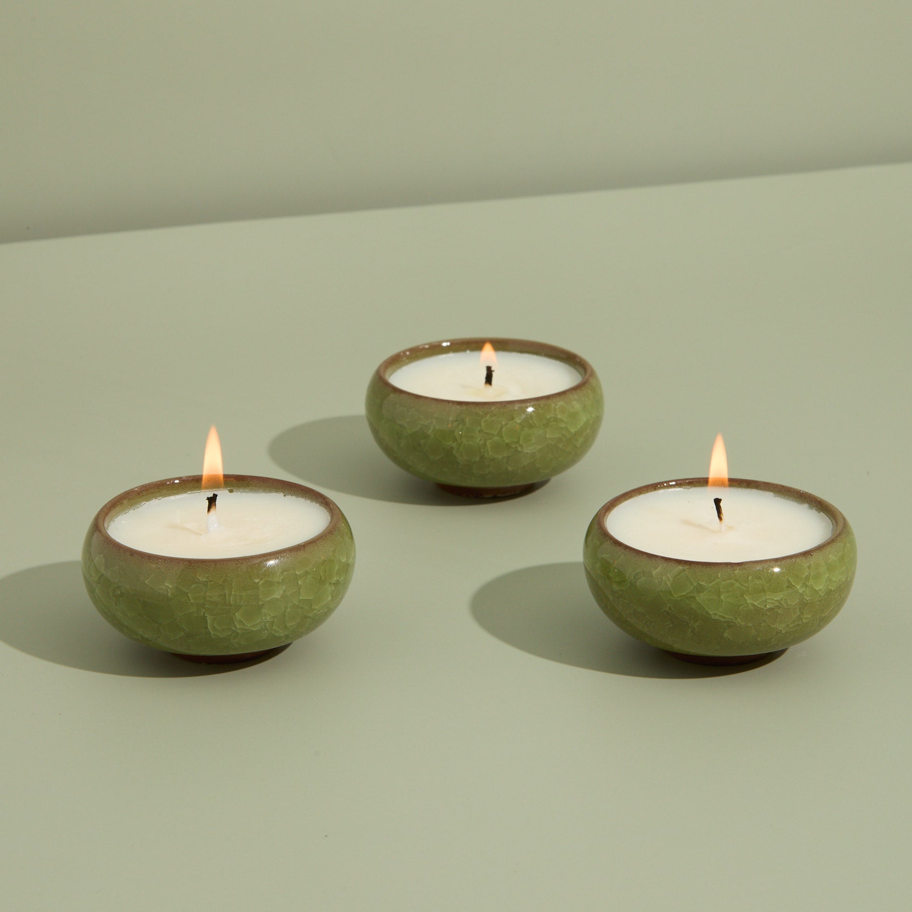 Contemporary Kiln Olive Tea Lights - Elderflower & Coconut