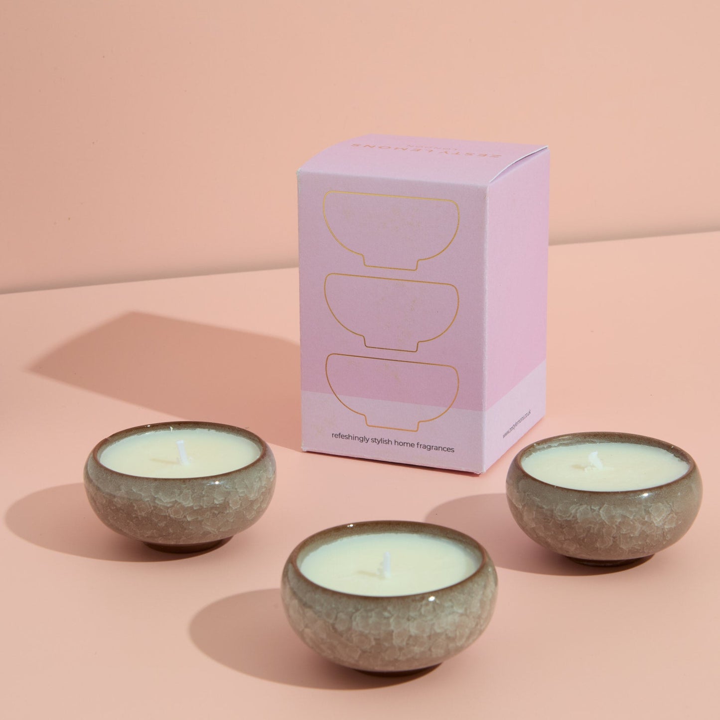 Contemporary Kiln Pink Tea Lights - Blackberry & Cedarwood