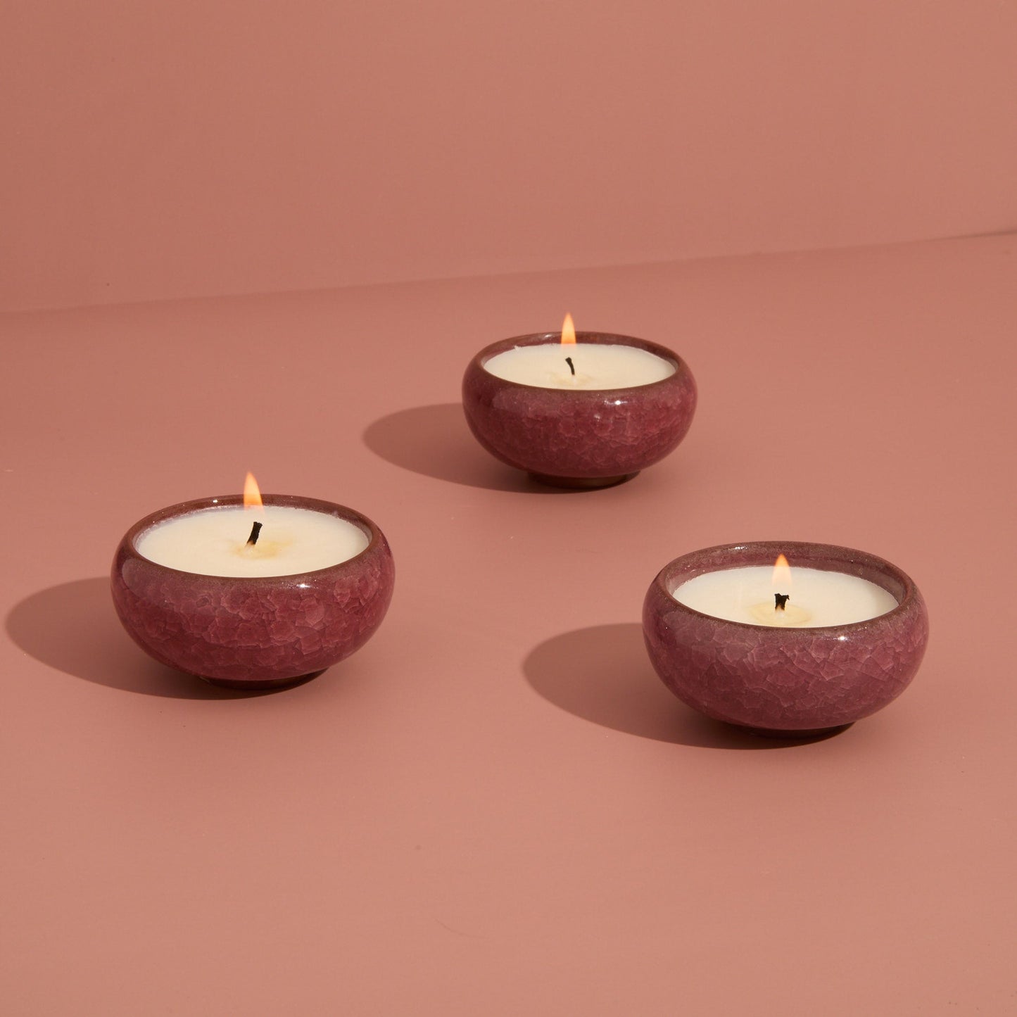 Contemporary Kiln Burgundy Tea Lights - Floral Botanics