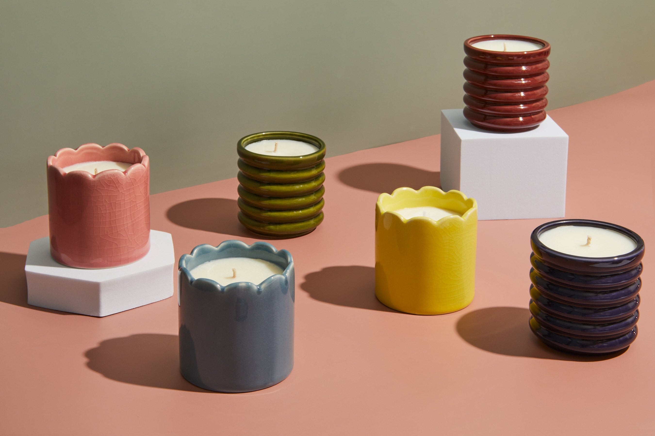 Contemporary Kiln Burgundy Candle - Floral Botanics