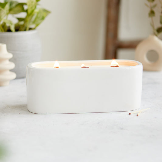 Kiln: White Baguette Candle - Sandalwood & Musk