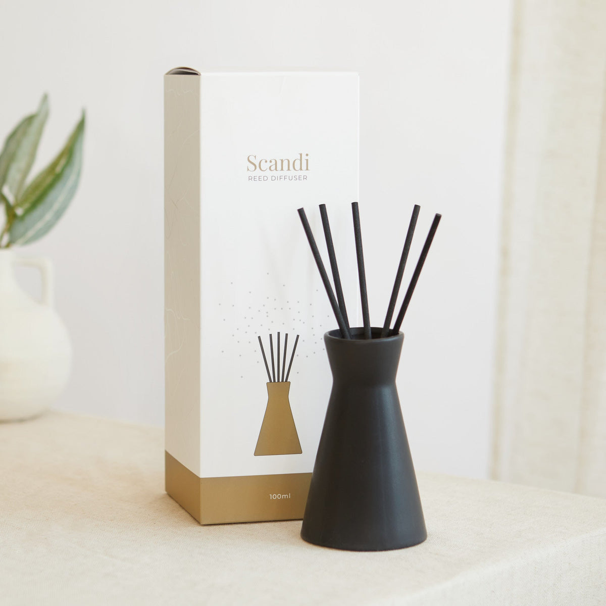 Back Reed Diffuser Scandi: Black Reed Diffuser - Activated Charcoal & Matcha – Zesty Lemons
