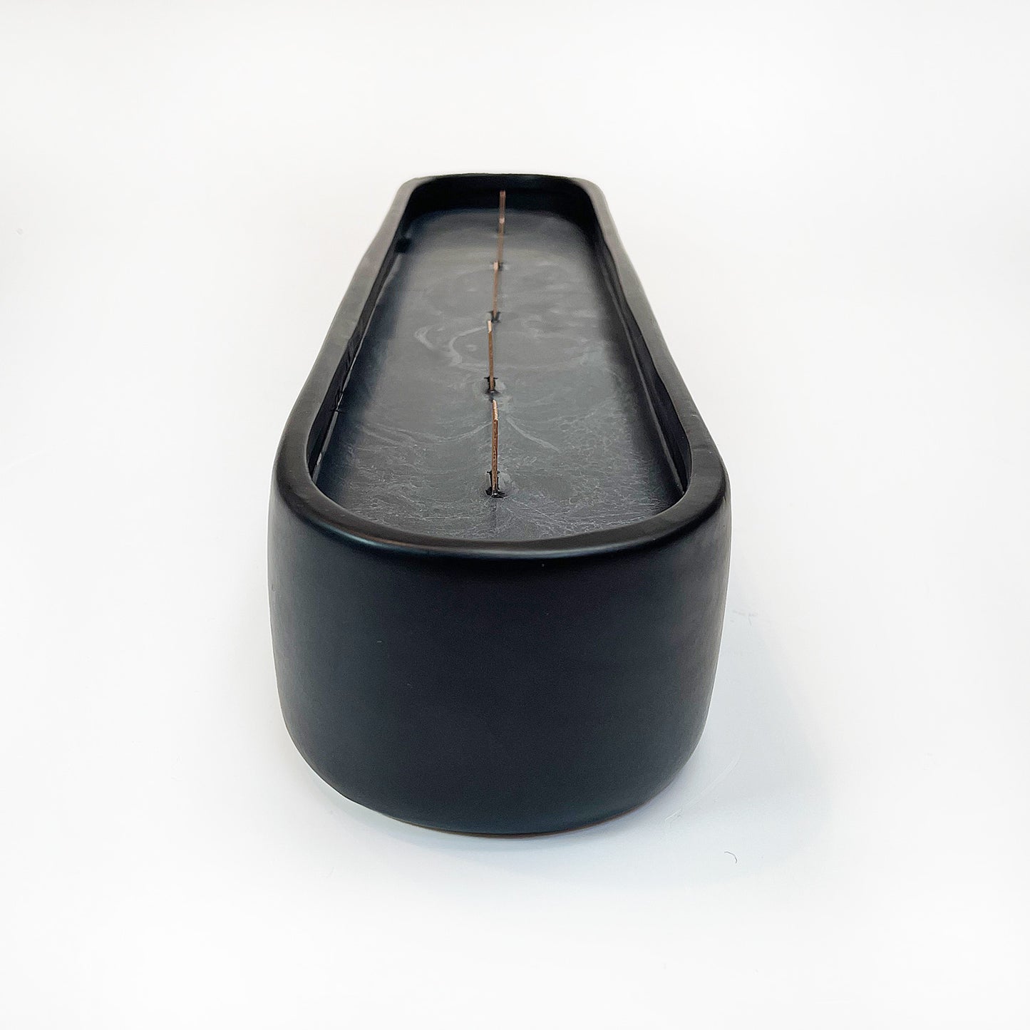 Kiln: Large Black Baguette Candle - Activated Charcoal & Matcha