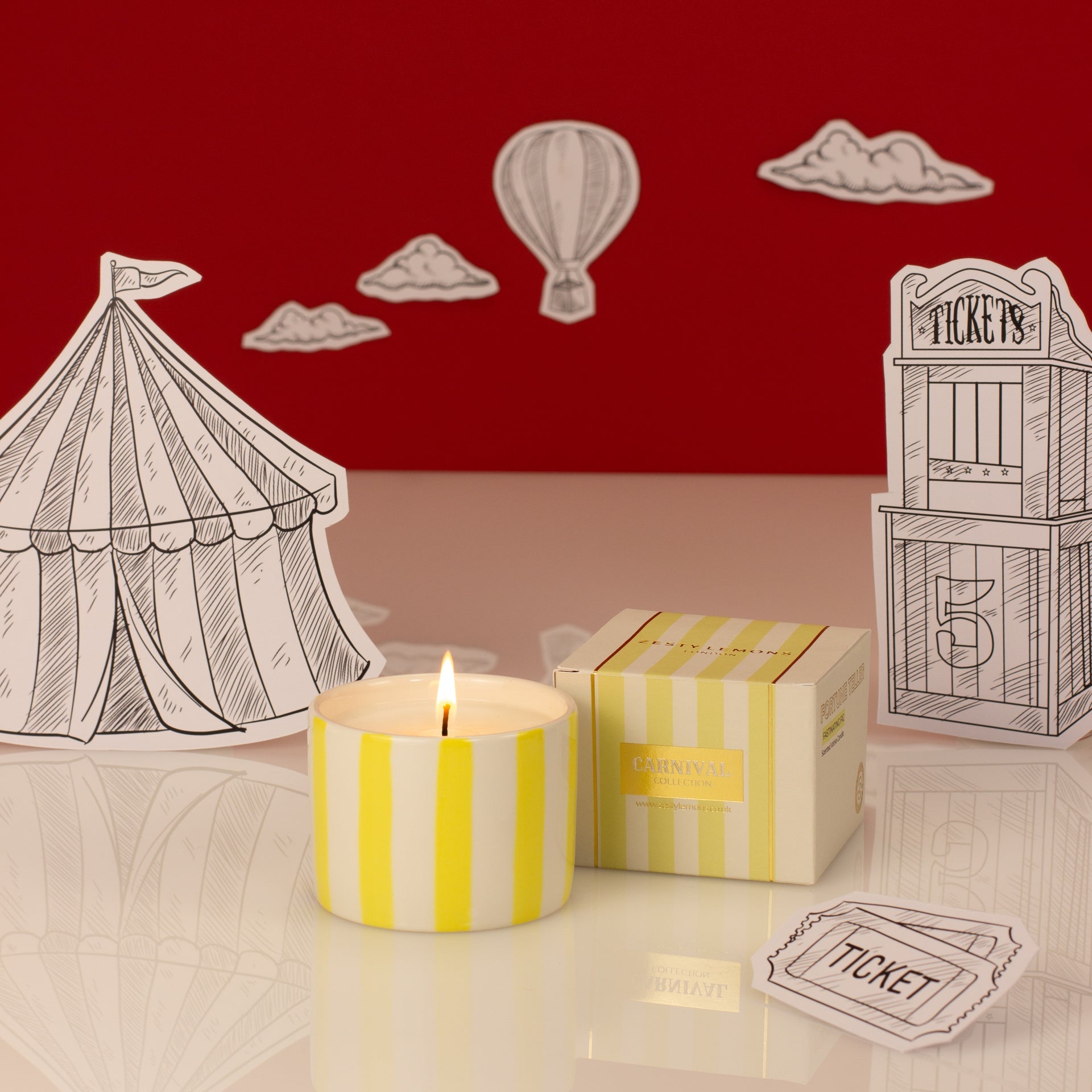 Carnival: Fortune Teller Yellow Votive Candle - Amber & Bergamot