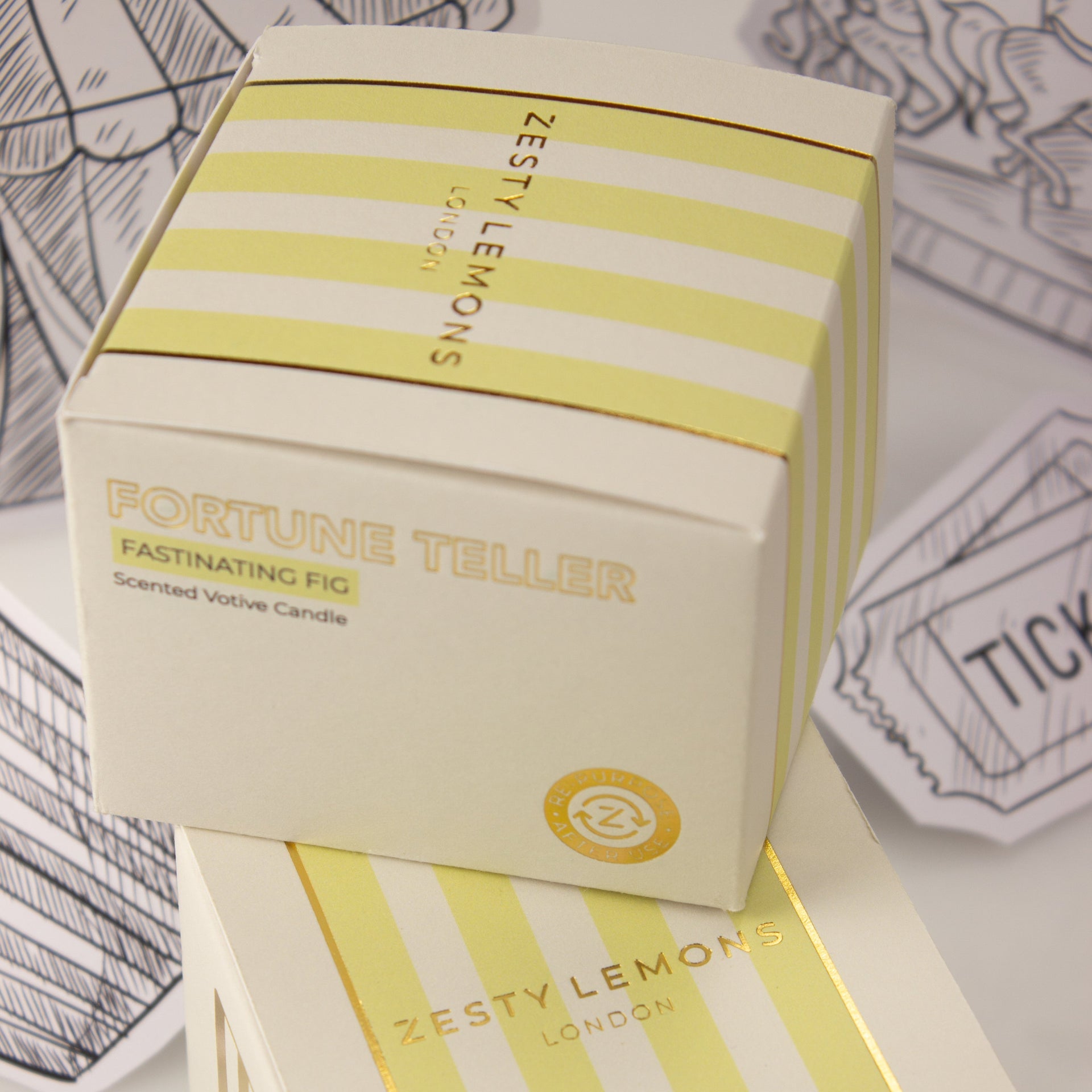 Carnival: Fortune Teller Yellow Votive Candle - Amber & Bergamot