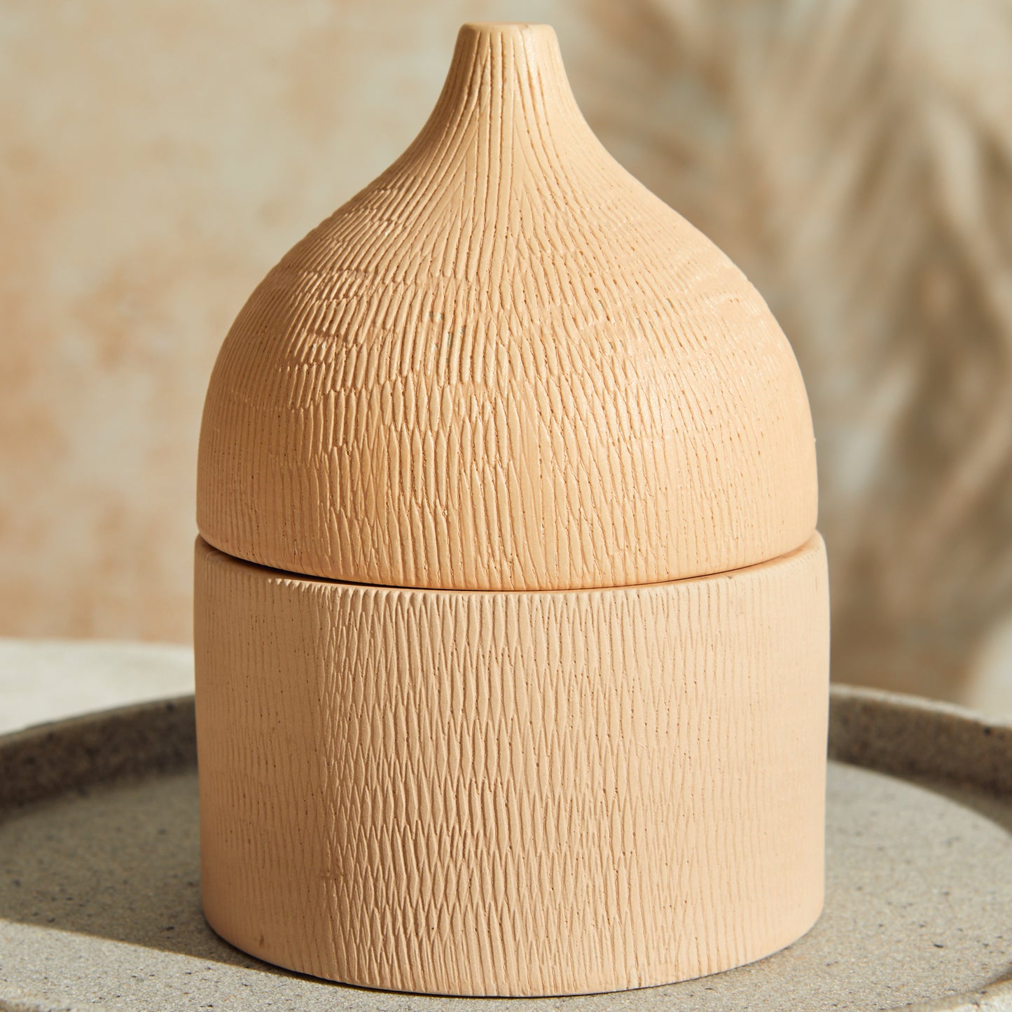 Marrakesh: Rounded Sandstone Candle - Myrrh & Tonka