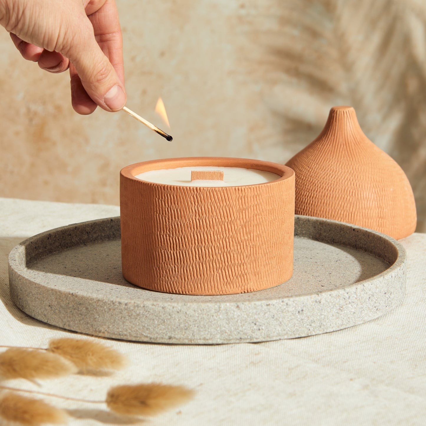 Marrakesh: Rounded Terracotta Candle - Passionfruit & Vanilla