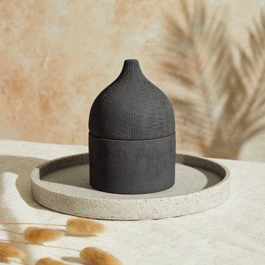 Marrakesh: Rounded Graphite Candle - Activated Charcoal & Matcha