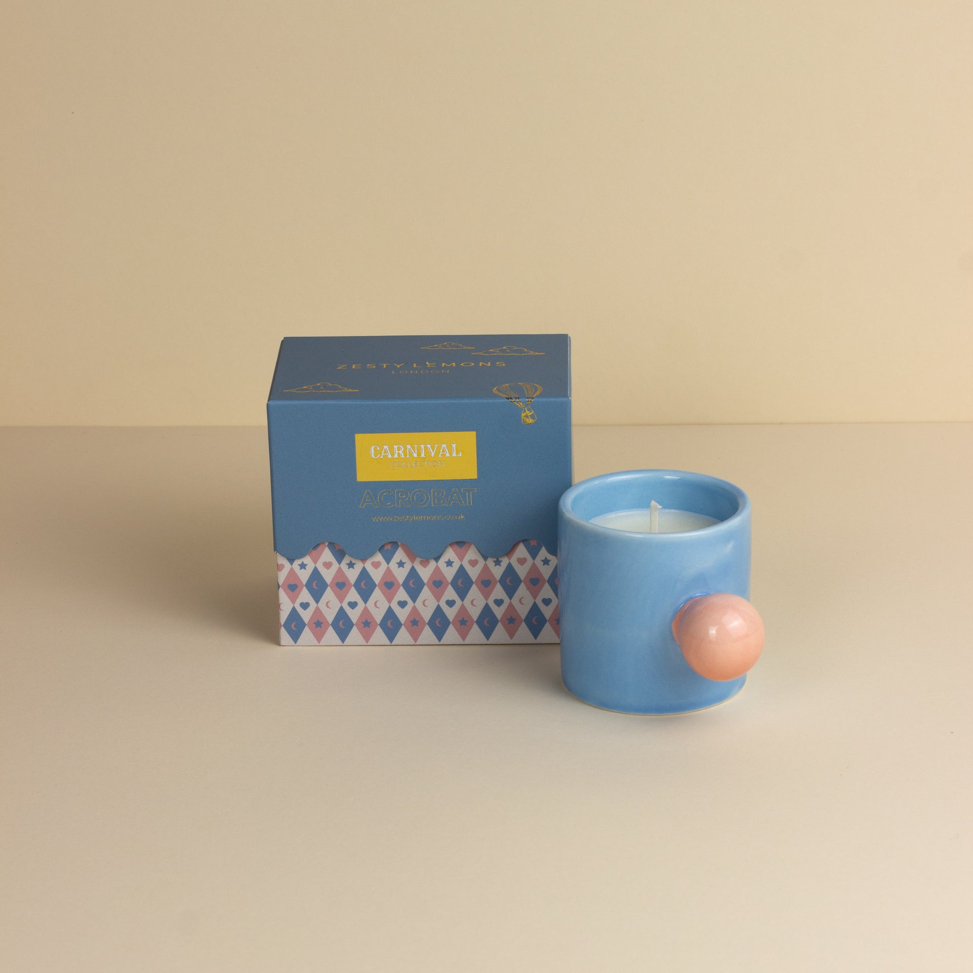 Carnival Carousel Cup Candle - Blue Acrobat