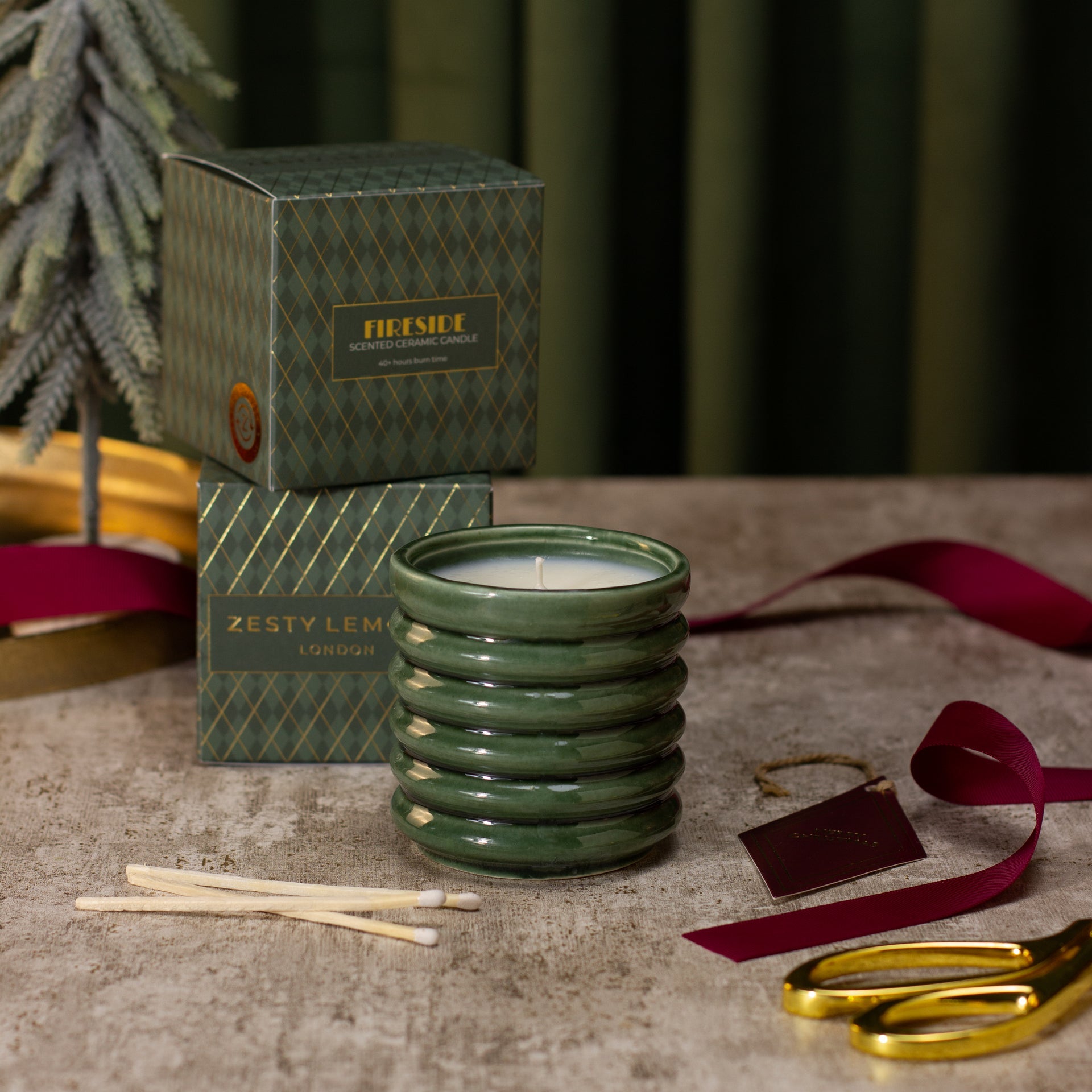 Under the Tree: Olive Fireside Candle - Fireside