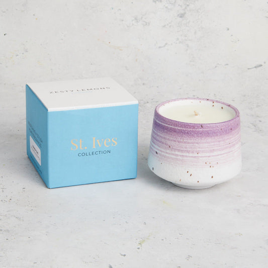 St Ives: Sennen Cove Candle - Rhubarb & Rose Petal